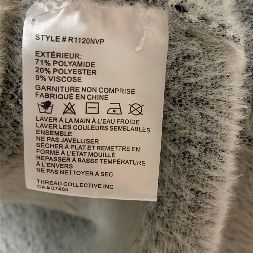 NVLT Knit Herringbone Gray Trench Coat Size 2X - Picture 5 of 6